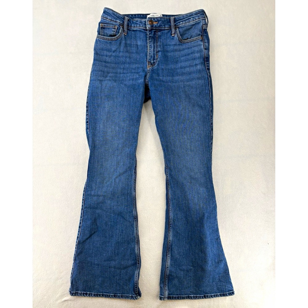 Abercrombie & Fitch The Flare Ultra High Rise Stretch Blue Jeans Women's Size 28